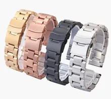 Часы band18mm 20 мм 22 мм 24 мм серебро розовое золото черный мужские замена нержавеющая сталь ремешки для наручных часов ремень браслет