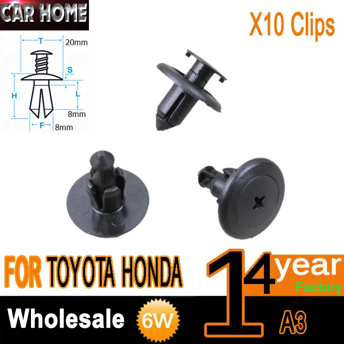 FOR HONDA INTERIOR DOOR CARD MOULDING & TRIM SCREW CLIPS x10 FOR TOYOTA