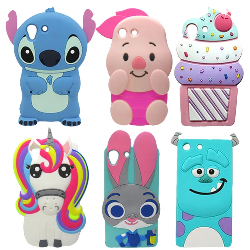 

For Sony Xperia M5 Phone Cases Cute Cartoon 3D Unicorn Sulley Ice Cream Soft Silicone Protective Skin Cover Case For Xperia M5