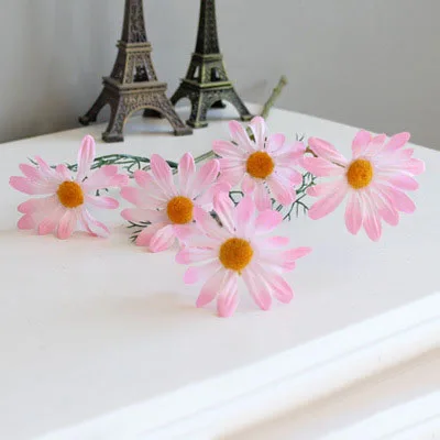 Flone Artificial Small Daisy Fake Plant Silk Flower Bouquet Wedding Home Party Flower Arrangement Decoration Supplies (5)