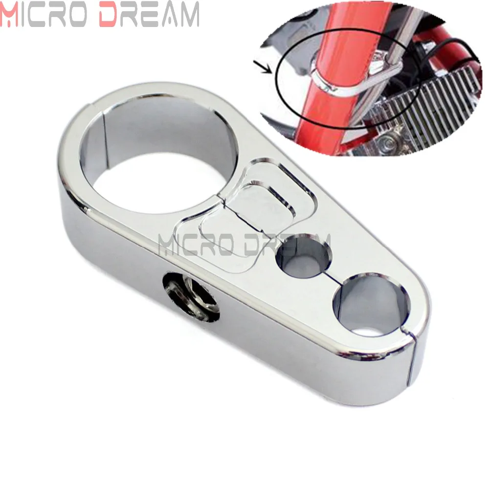 

CNC Motorcycle 32mm Brake Cable Clamp Dual Throttle Cable Holder Support 1 1/4" Frame Bar For Harley Choppers Bobber Cruisers