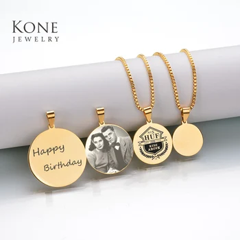 

Etsy Customize Jewelry Personality Engrave Pictures Image Name Plated Necklace Coin Stainless Steel Necklace For Women Gift