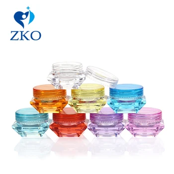 

Clear Diamond Shaped Multicolor Cosmetic Empty Jar Pot Fit Lotion/Face Cream/Cosmetic Nail Art Lip Balm Containers（2g/3g/5g）