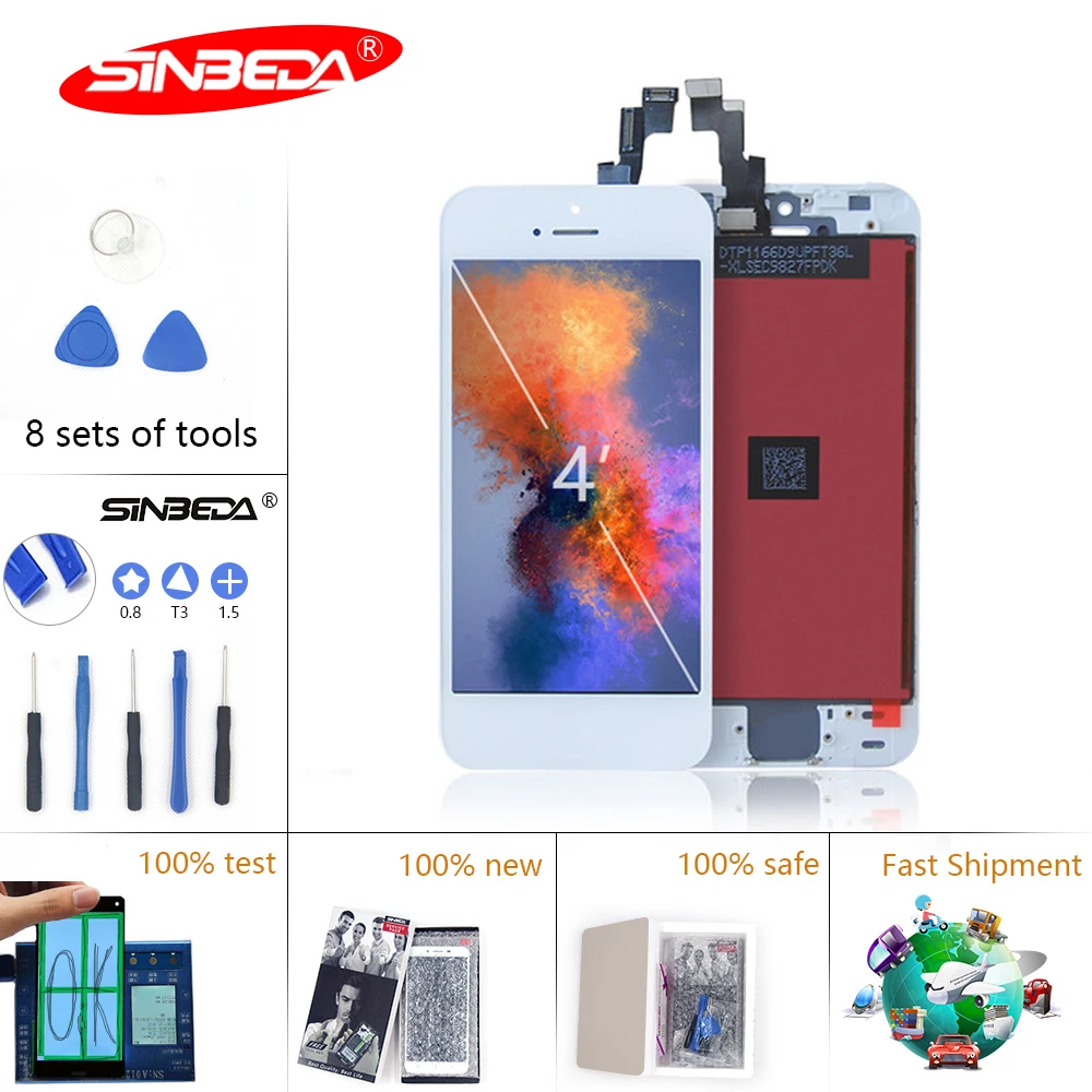 

Sinbeda LCD for iPhone 4 4S LCD Display Touch Screen Digitizer Assembly Display Replacement for iPhone 5 5S 5C LCD Display