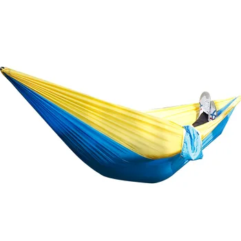 

270 x 140 outdoor indoor hammock double landing cloth 210 T nylon spinning optional 2 hook 2 rope 1 bag 2019 new model