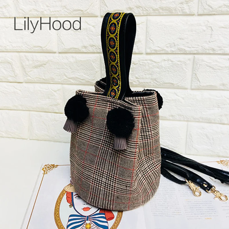 Женская шерстяная сумка тоут LilyHood с верхней ручкой из фетра Маленькая женская