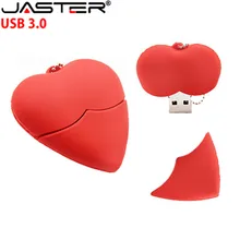 JASTER USB 3,0, красный usb флеш-накопитель в форме сердца, 4 ГБ/8 ГБ/16 ГБ/32 ГБ, красивая карта памяти, прекрасный подарок для девочки