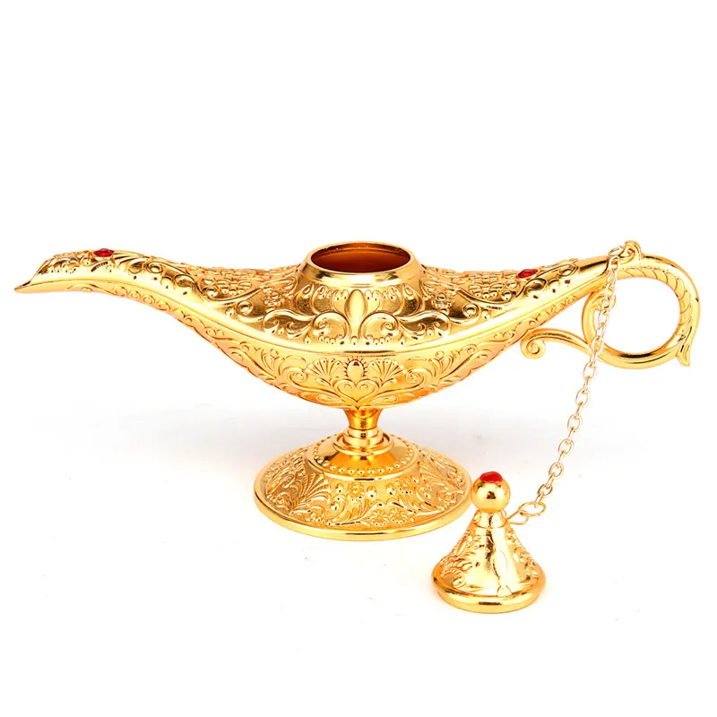 Elegant Vintage Metal Carved Aladdin Lamp Light Wishing Tea Oil Pot Decoration Collectable Saving Collection Arts Craft Gift Elegant Vintage Metal Carved Aladdin Lamp Light Wishing Tea Oil Pot Decoration Collectable Saving Collection Arts Craft Gift