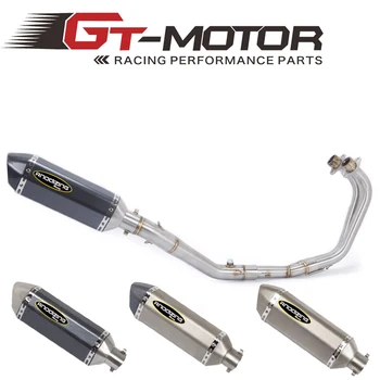 

GT Motor - Full Exhaust System with exhaust pipe for YAMAHA YZF R3 R25 MT03 2014-2018 link pipe middle pipe