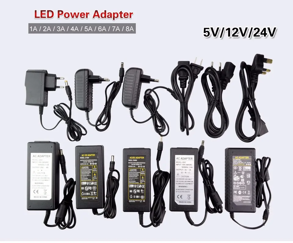 

Lighting Power Supplly AC 100V - 240V to DC 12V 1A 2A 3A 5A 6A 8A LED Transformer for LED Strip Lights