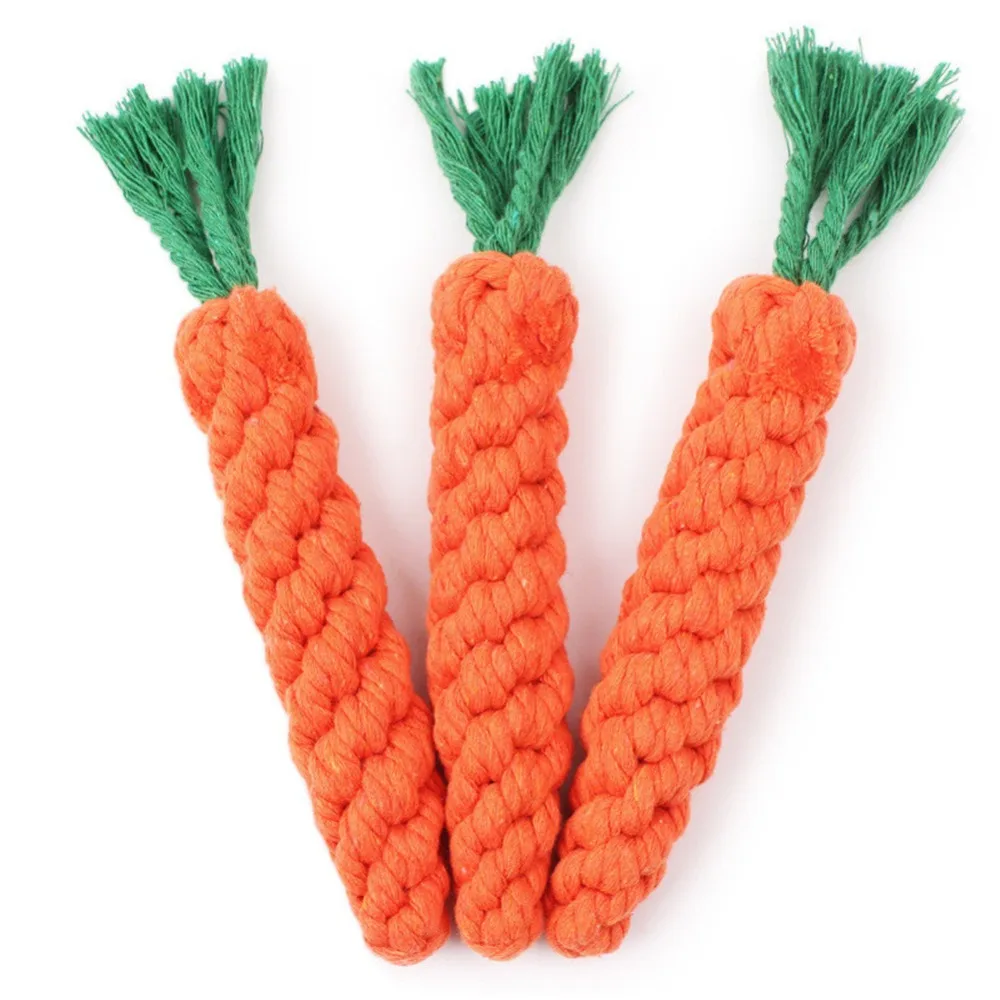 

1 Pc Dog Toys Puppy Chew Teething 24cm Long Carrot Knot Toys Teeth Cleaning Pet Playing Ball Outdoor Training Interactive Toy