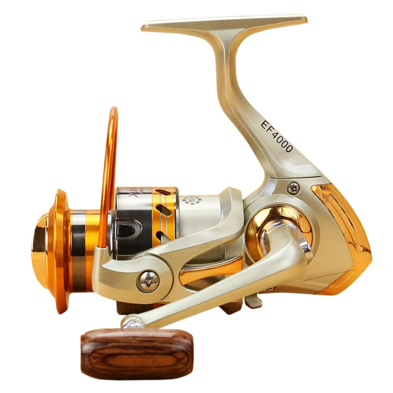 YUMOSHI EF500-EF9000 Spinning Fishing Reel 12BB Metal Spool Folding Arm Left Right 5.2:1 Luxury Pre-Loading Spinning Wheel A30
