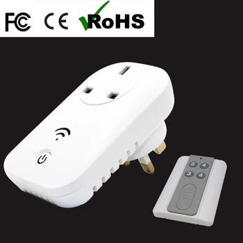 

free shipping reasonable price 13A UK socket 220V socket practical and portable electric wall plug with Wireless Remote Control