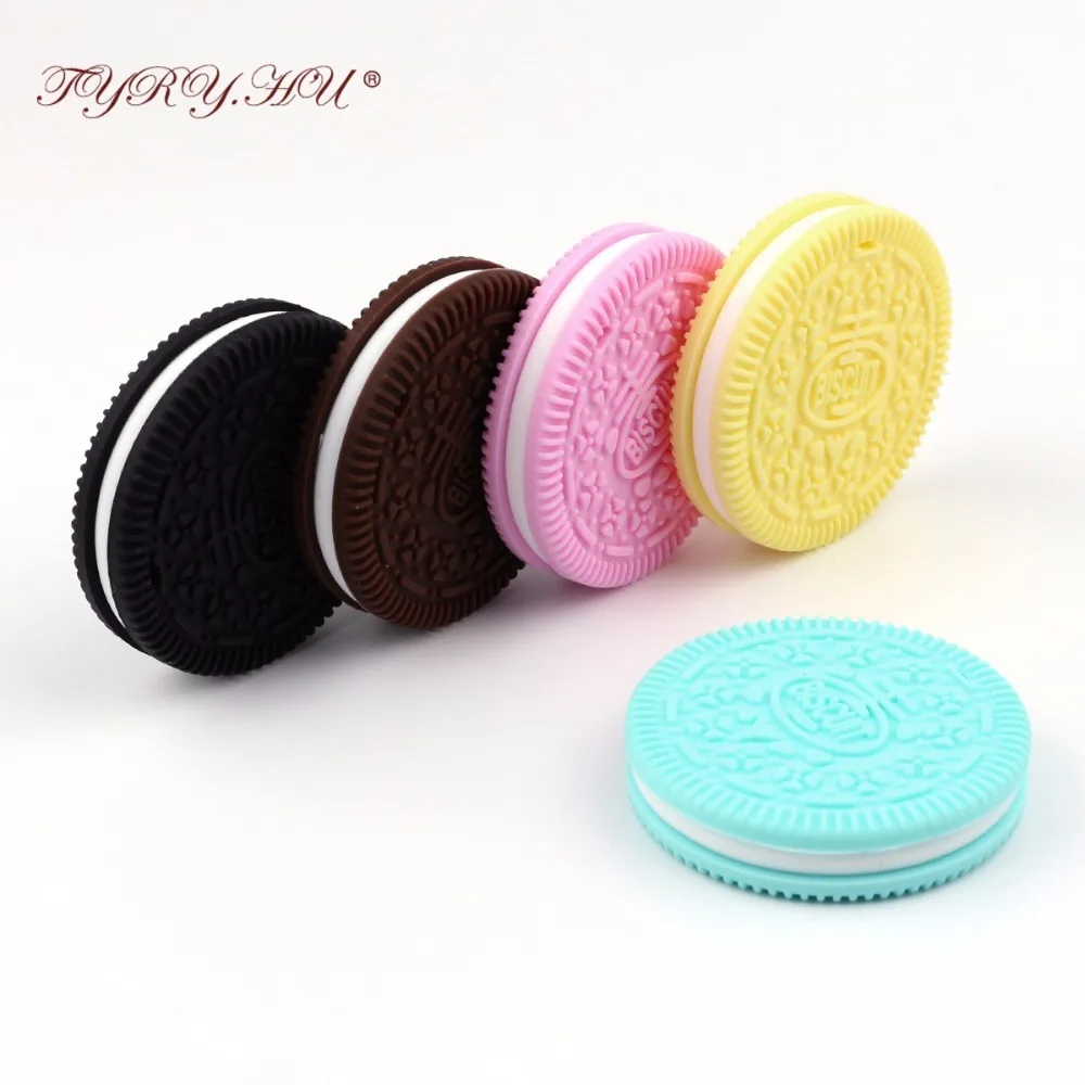 

TYRY.HU Baby Teether Biscuit 20pc Charms Nursing Accessories Cookies Silicone Baby Teething Bite Toys Silicone Teether Wholesale