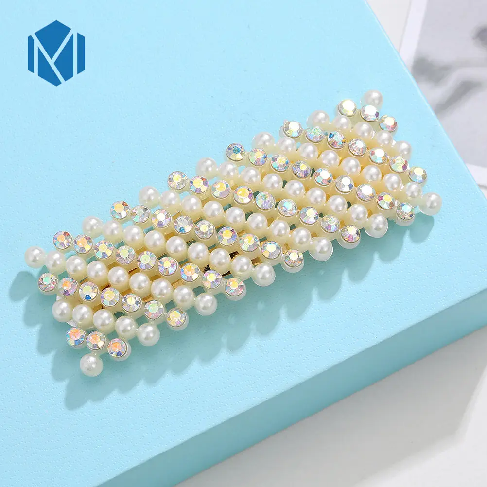 M MISM INS, милые заколки для волос для женщин, полностью имитация шпильки с жемчугом, сплав, BB Hairgrip, аксессуары для волос для девушек, головной убор - Цвет: Pearls Rectangle