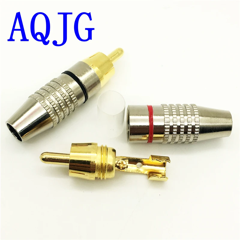 20 pcs RCA Plug Audio Video Locking Cable Connector Gold Platedin