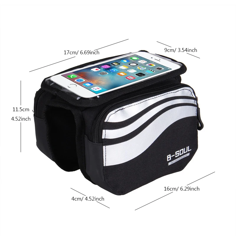 Sale 5.7Inch Waterproof Touch Screen Bicycle Phone Bag Mountain Bike Front Frame Bag Cycling Top Tube Bag Cycling Pannier Pouch 2