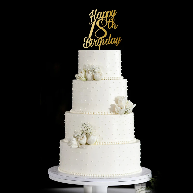 Персонализированные пользовательские Happy украшение для именинного торта аксессуары для вечеринки, дня рождения Празднование 18 день рождения акриловые реального заказной торт Топпер