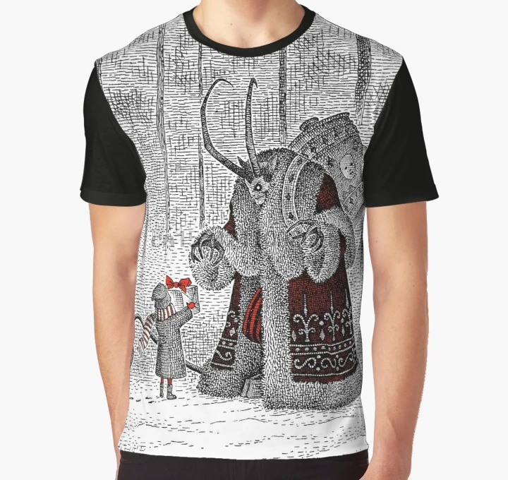 

All Over Print 3D Tshirt Men Funny T Shirt A Gift For Krampus Full Print Big print Graphic T-Shirt
