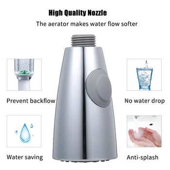 

Kitchen Sink Faucet Head 2-Function Pull Out Spray Shower Head Check Valve Replacement Part G1/2 Connections Polished Chrome