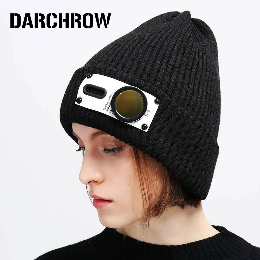 Darchrow осень зима Для женщин мужские шапочки Hat вязаный шерстяной skullies очень