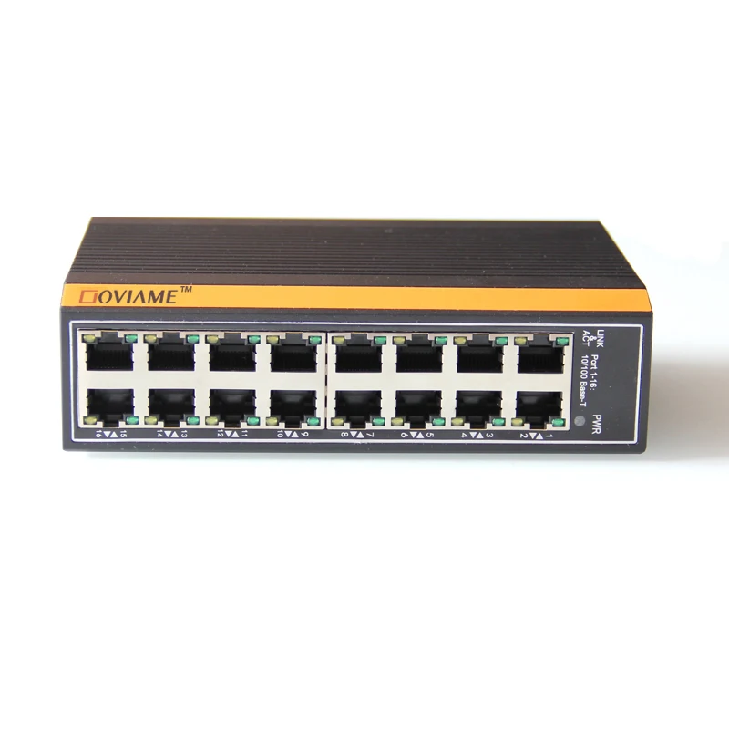 16 ports Ethernet Switch DIN Rail Mounted Industrial Ethernet Switch RJ45 connector,10/100Mbps Unmanaged Ethernet Network switch 24x10 100 1000m gigabit ethernet rj45 ports 4xtp sfp combo industrial managed network switch