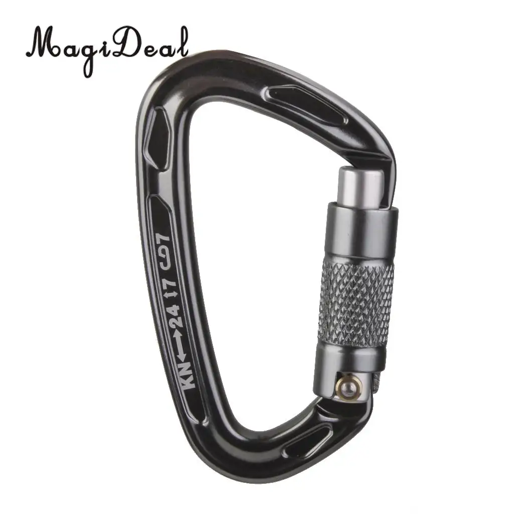 MagiDeal 24KN Screw Lock Climbing Carabiner + 35KN Figure 8 Abseil Rope Descender