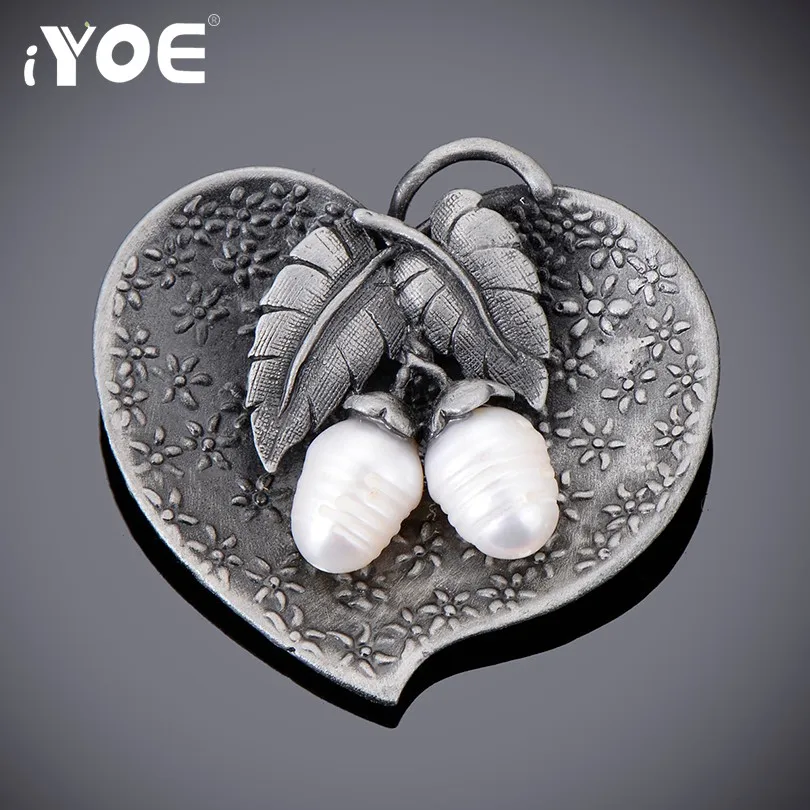 

IYOE Big Leaf Shape Simulated Pearl Brooches Women Fashion Jewelry Gun Alloy Antique Brooch Wedding Dress Scarf Pins Clips