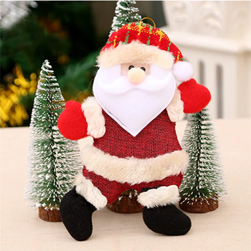 1 шт. рождественские украшения Рождественский подарок Санта Клаус Снеговик Дерево Игрушка Кукла подвесные украшения для дома - Цвет: Santa Claus