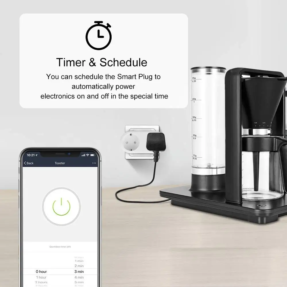 Умная розетка Smart life 2 в 1 стандарта ЕС 16 А контроль мощности дистанционное