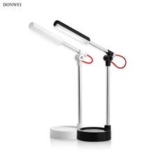 Donwei украшение дома USB зарядки LED настольная лампы для чтения простой стиль 3 файла сенсорный затемнения алюминия настольная лампа