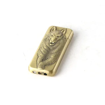 

Cigarette Accessories Flat Thin Shape Cigar Lighters Strip Shape Gas Lighter New Style Wolf Photo Lighter Xf-612