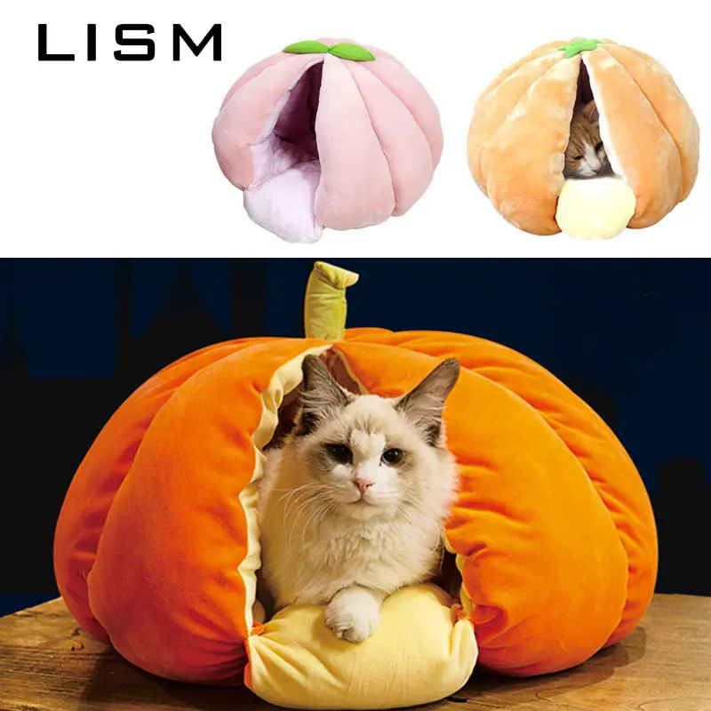  Pet Cat Dog Cute House Bed Mat Warm Soft Removeable Kennel Nest Pet Basket Halloween Funny Fruit Pu