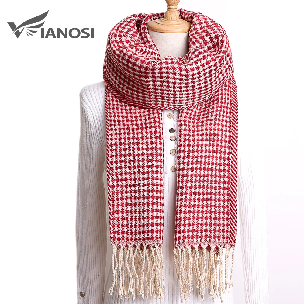 VIANOSI, Модный зимний женский шарф, длинный, с кисточками, sjaal, толстый, брендовый, шали и шарфы для женщин - Цвет: 06