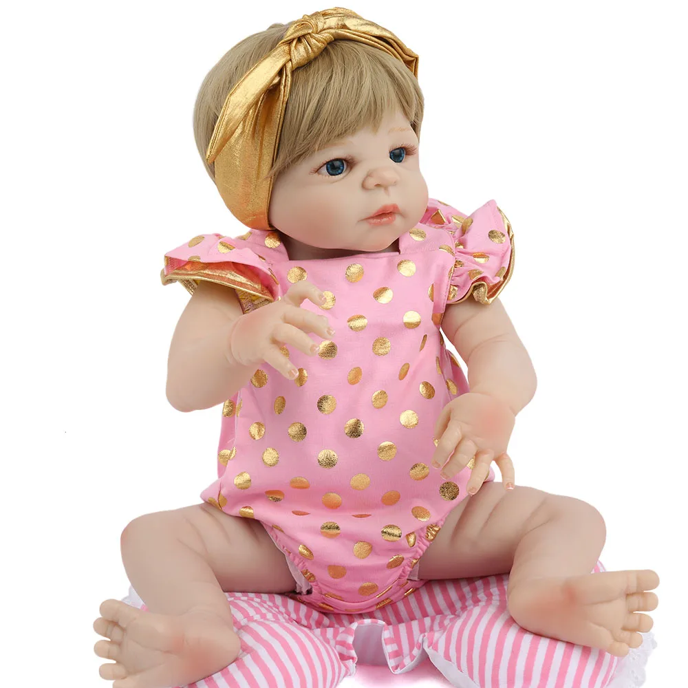 

NPK DOLL baby reborn silicone inteiro dolls toys for girls gift 22inch newborn baby alive toddler doll bebes reborn menina