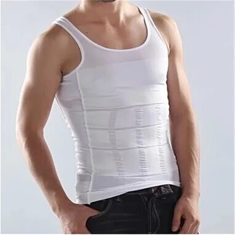Men Tight Body Shapewear sleeveless Undershirt Vest wrestling Shirt Abs
