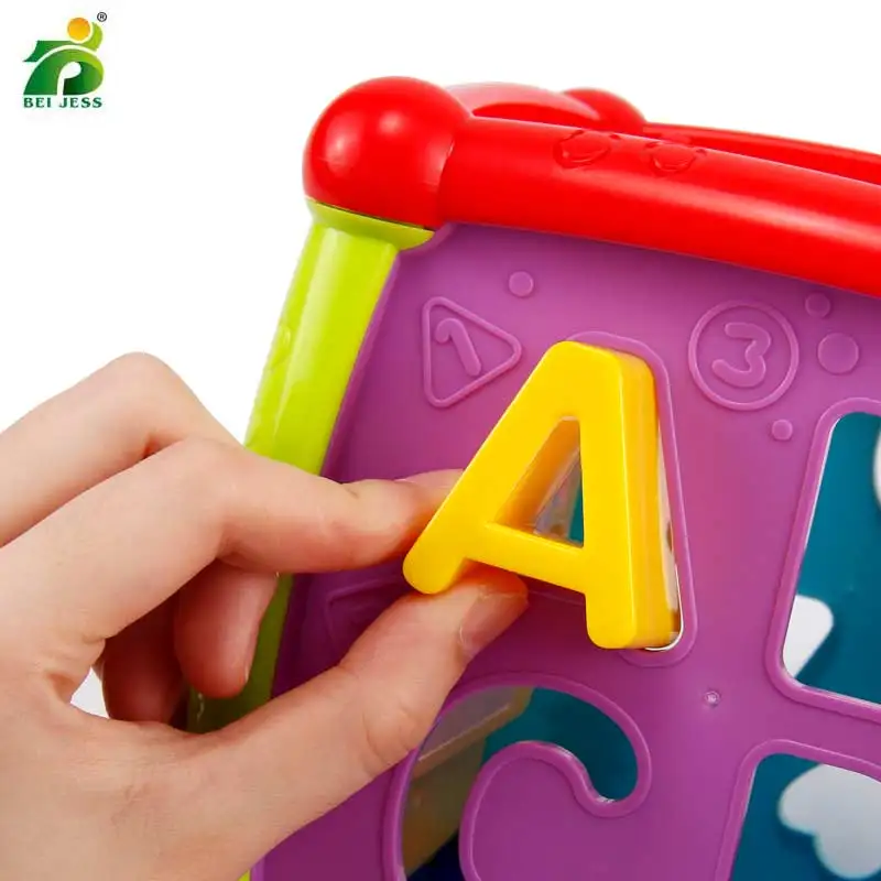 BEI JESS Math Puzzle Plastic Multifunctional Music And Lights Baby Toy Six Geometric Montessori Pattern Educational Gifts