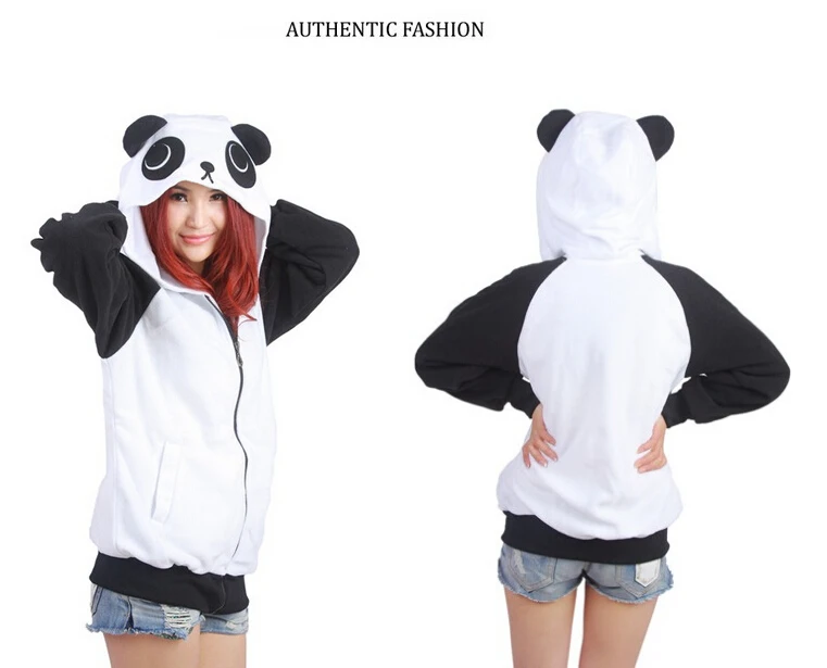 anime girl with panda hoodie