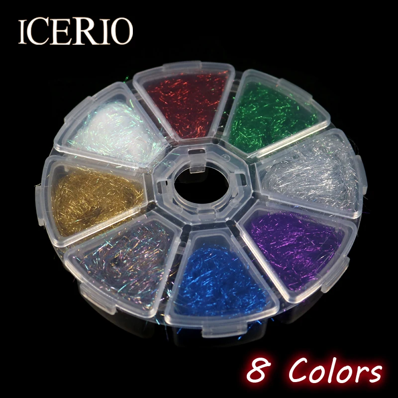 

ICERIO 8 Colors/Box Fly Fishing Ultra Fine Ice Dub Fiber for Nymph Scud Shrimp Tying Material