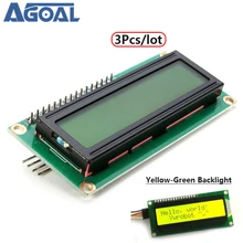 3 sztuk partia 5 V IIC I2C + 1602 żółty-zielony podświetlacz wyświetlacza lcd moduł darmowa wysyłka tanie tanio Agoal Brak IIC I2C+1602