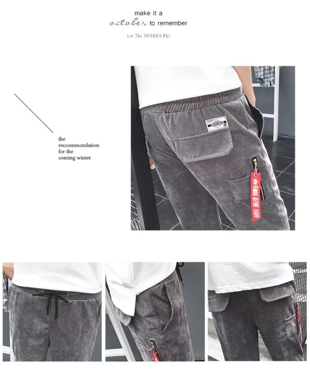 Брюки для девочек для мужчин прямые карманы досуг вельвет простой универсальные брюки s Harajuku Street корейский стиль студентов мода