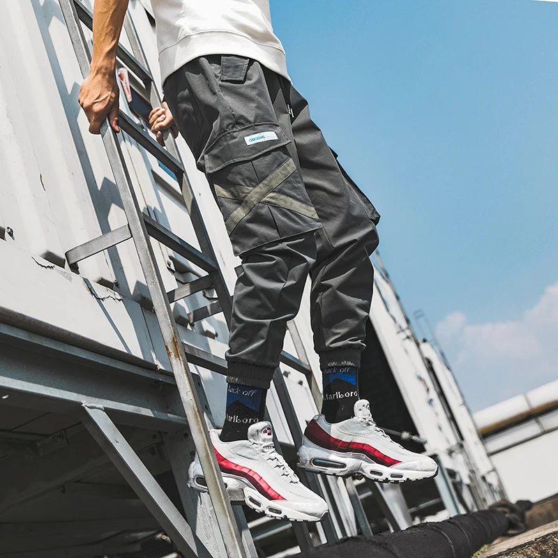 

Cross Joggers Pants Men 2019 Mens Hip Hop Cargo Pants Male Pockets Track Pants 3XL Overalls Clothing