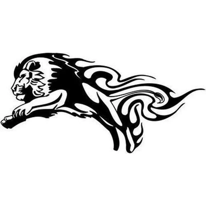 Лев в прыжке нарисовать