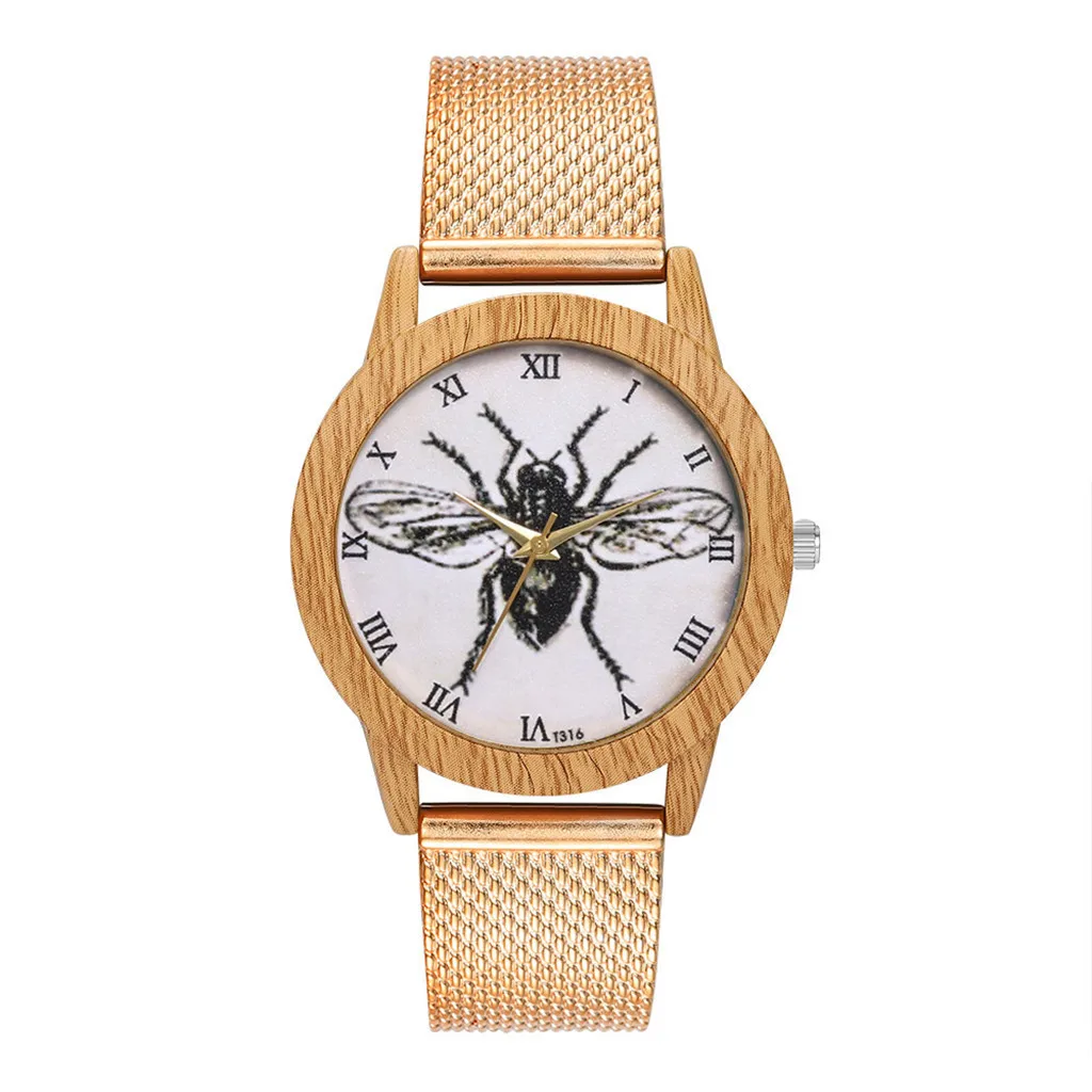 Horloges хит продаж часы браслет для женщин с изображением насекомых древесины