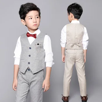 

5 PCS Boys Formal Vest Sets Kids Piano Costume Child Graduation Suit Children's Costume For Boys Vestidos For Party Wedding