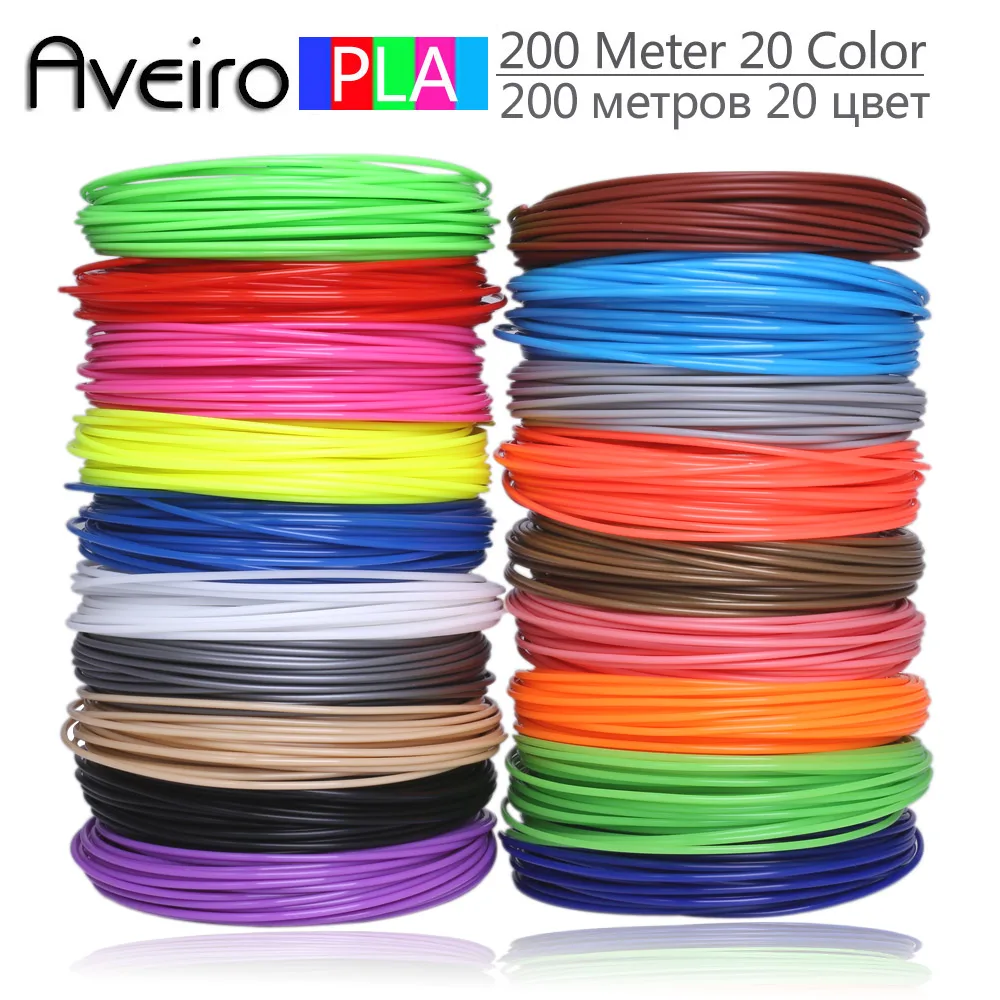 3D Ручка PLA Filament 200 метров, 20 цветов, 1,75 мм, пластиковые нити, 3 d материалы для принтера, для 3D ручек, детские подарки на день рождения