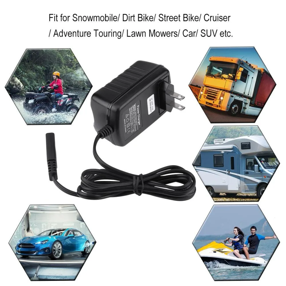 

Automatic Battery Charger Maintainer Charging for Automotive Vehicle Motorcycle RV US Plug 6V/12V 1.5A Car String New