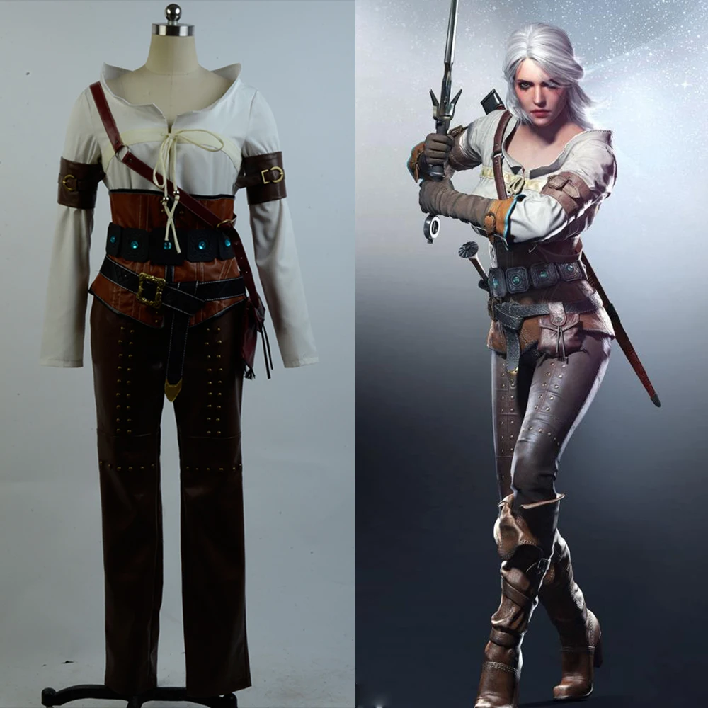 Ciri Cirilla Fiona Elen косплей костюм для женщин Хэллоуин Карнавальный полный набор