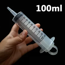 1x Disposable Plastic 100ml Measuring Syringe Nutrient Sterile Health