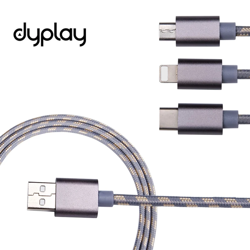 

3 in 1 USB Cable For Mobile Phone Micro USB Type C 8 Pin Cable Fast Charging For iPhone iPad Mini Samsung Android Charger Cord